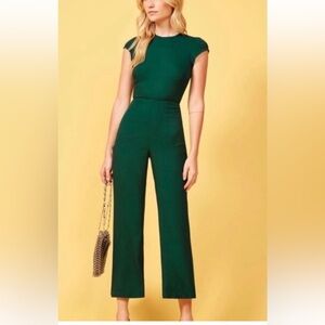 Reformation Emerald Green Cutout Jumpsuit